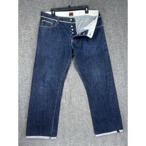 Strivers Row 5 Pocket Jeans Mens 36x29 Selvedge Dark wash button fly